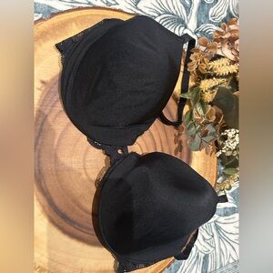 Victoria’s Secret Y2K IPEX Angel Lace Mesh Floral Underwire Bra Black 32D